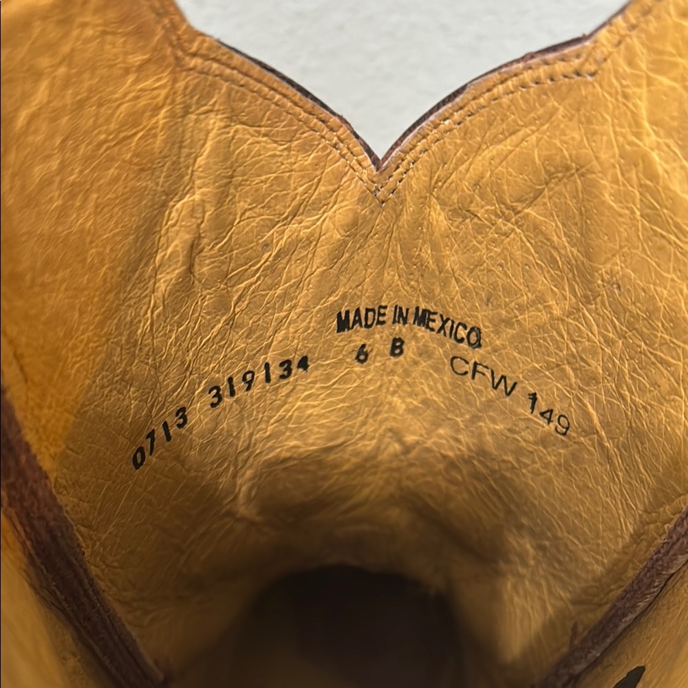 Cinch Brown and Tan Western Boots exotic leather - Picture 7 of 9